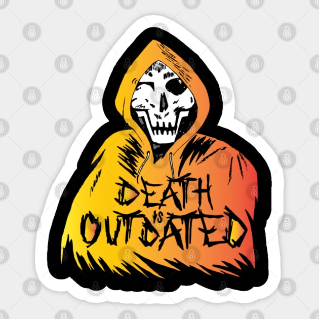 Death is Outdated Sticker by ForbiddenFigLeaf